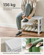 Ławka na buty, cream white, 70 cm