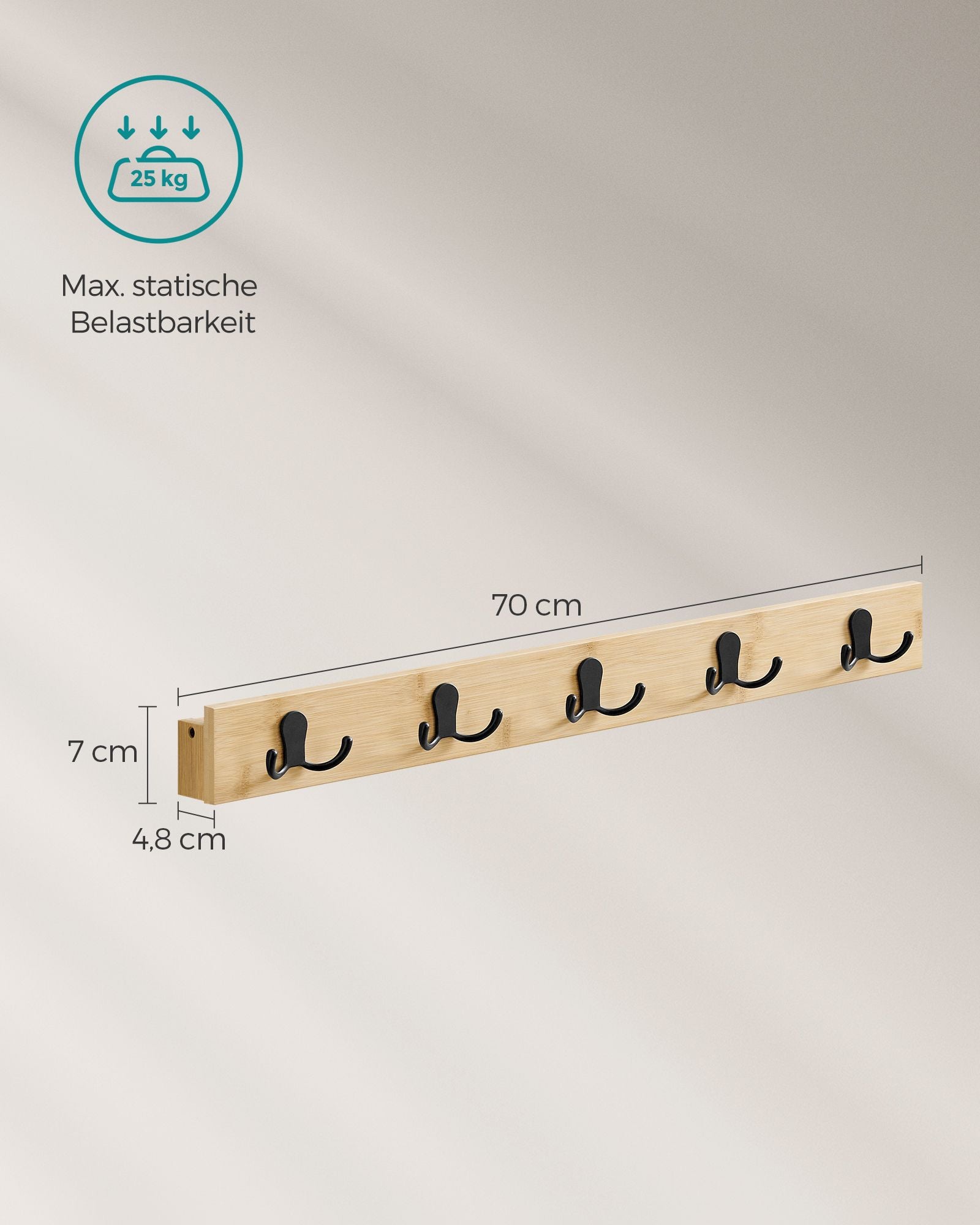 Wieszak stojący, light bamboo, 70 cm