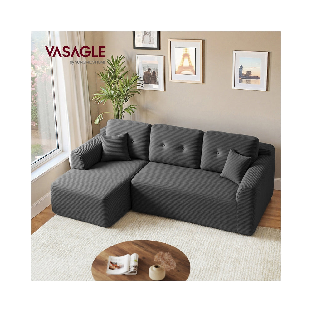 Modułowa sofa narożna 244 cm szara lewa