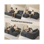 Modułowa sofa narożna 244 cm szara lewa