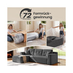 Modułowa sofa narożna 244 cm szara lewa