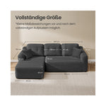 Modułowa sofa narożna 244 cm szara lewa