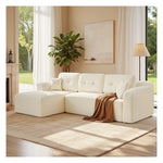 Sofa narożna modułowa 244 cm lewa beżowa
