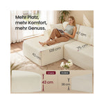 Sofa narożna modułowa 244 cm lewa beżowa