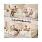 Sofa narożna modułowa 244 cm lewa beżowa