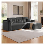 Sofa narożna modułowa 244 cm prawa szara