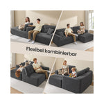Sofa narożna modułowa 244 cm prawa szara