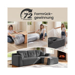 Sofa narożna modułowa 244 cm prawa szara