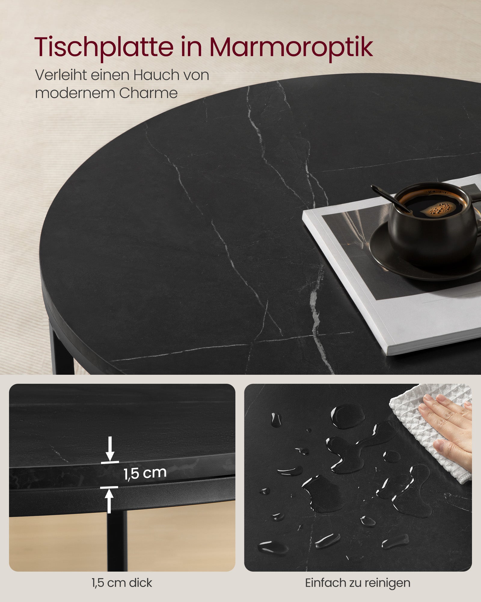 Regał do przechowywania, marble black, 65 cm