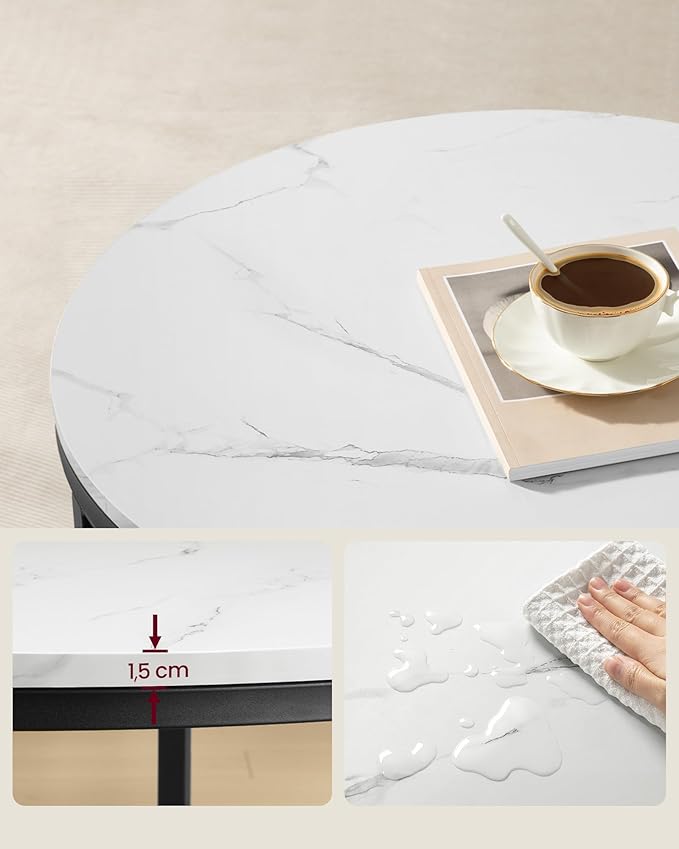 Stolik kawowy, marble white, 65 cm