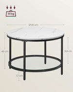 Stolik kawowy, marble white, 65 cm