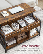 Stolik kawowy regulowany 50x100 cm brązowo-czarny