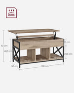 Stolik kawowy z podnoszonym blatem 50x100 cm