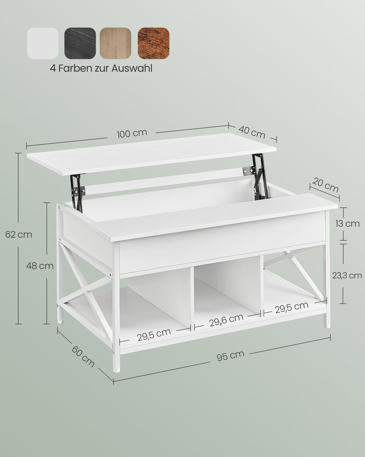 Stolik kawowy regulowany biały 60x100 cm