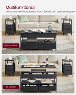 Stolik kawowy regulowany antracytowo-czarny 50x100 cm