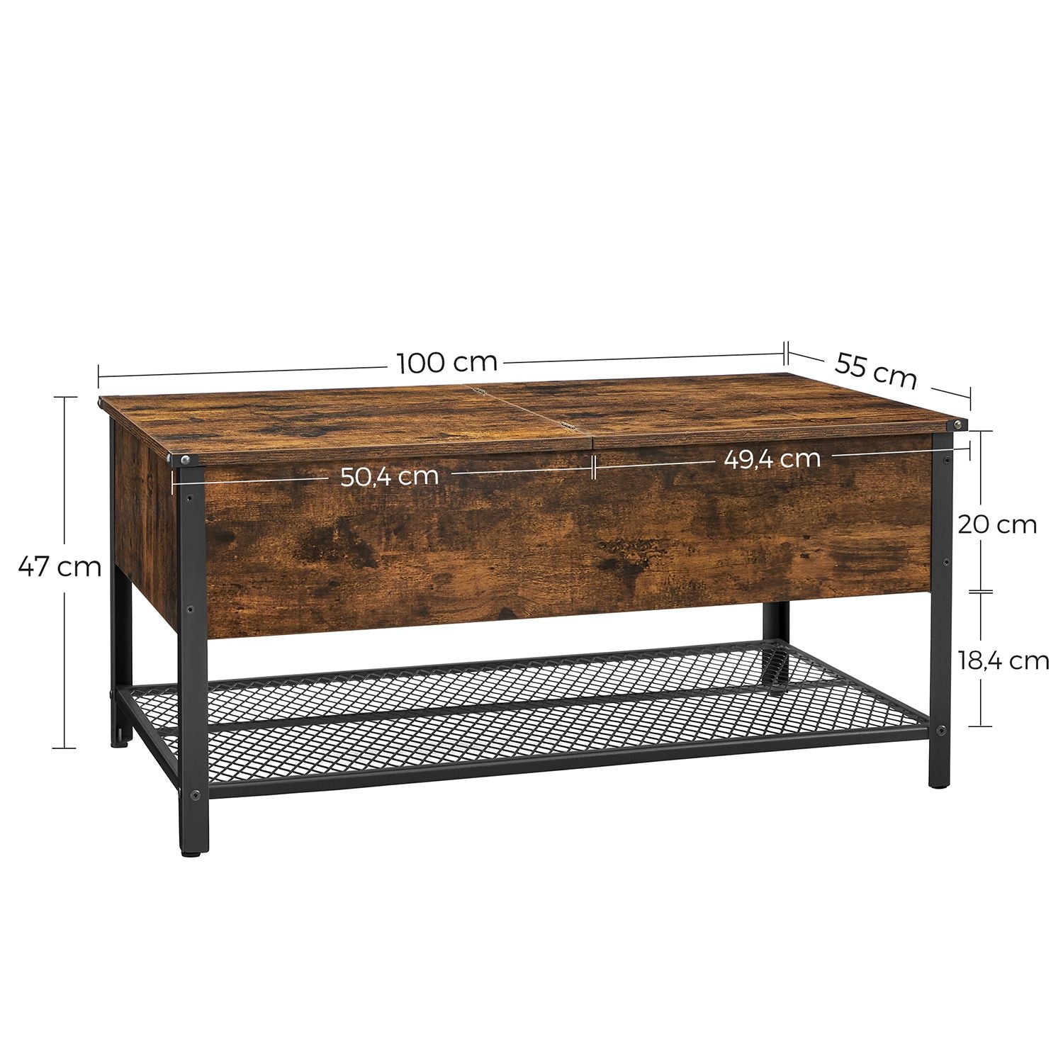 Stolik kawowy, rustykalny brąz, 100 cm
