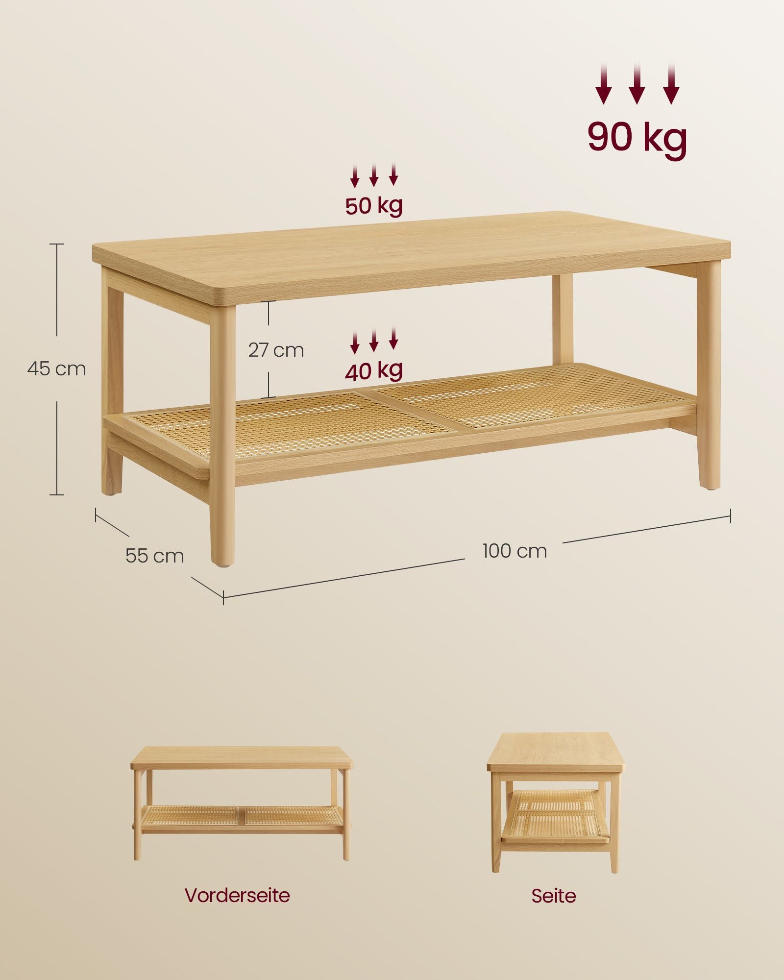 Regał do przechowywania, oak beige, 100 cm