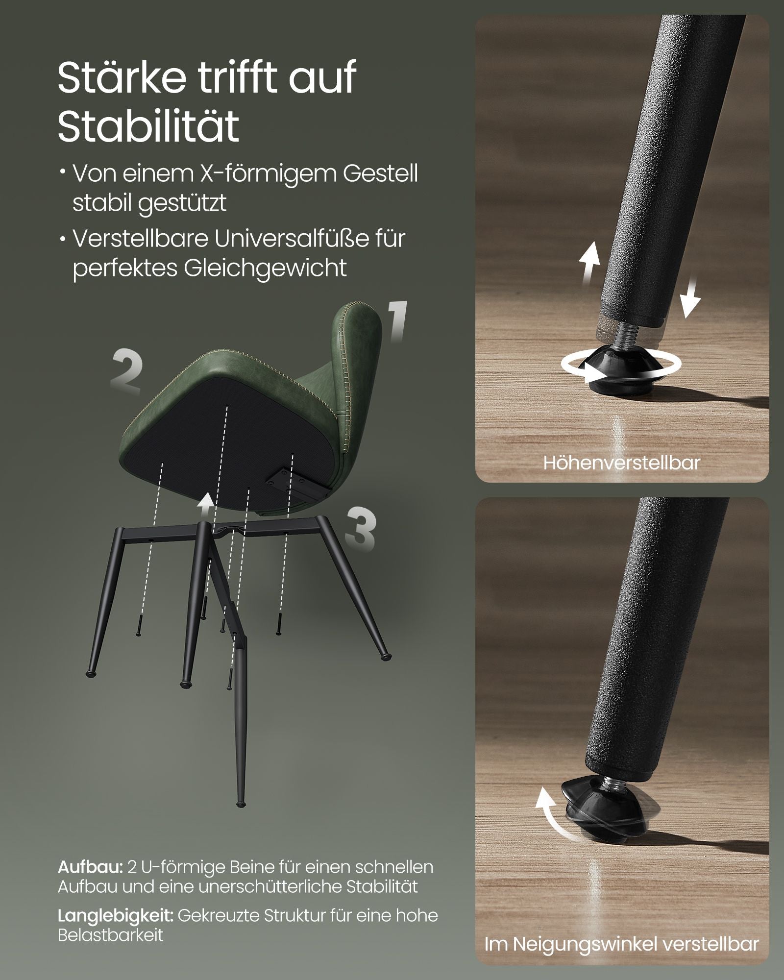 Krzesło do jadalni, zielony, 52 cm