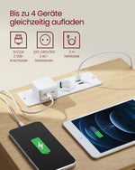 Stolik nocny z 3 szufladami i portami USB