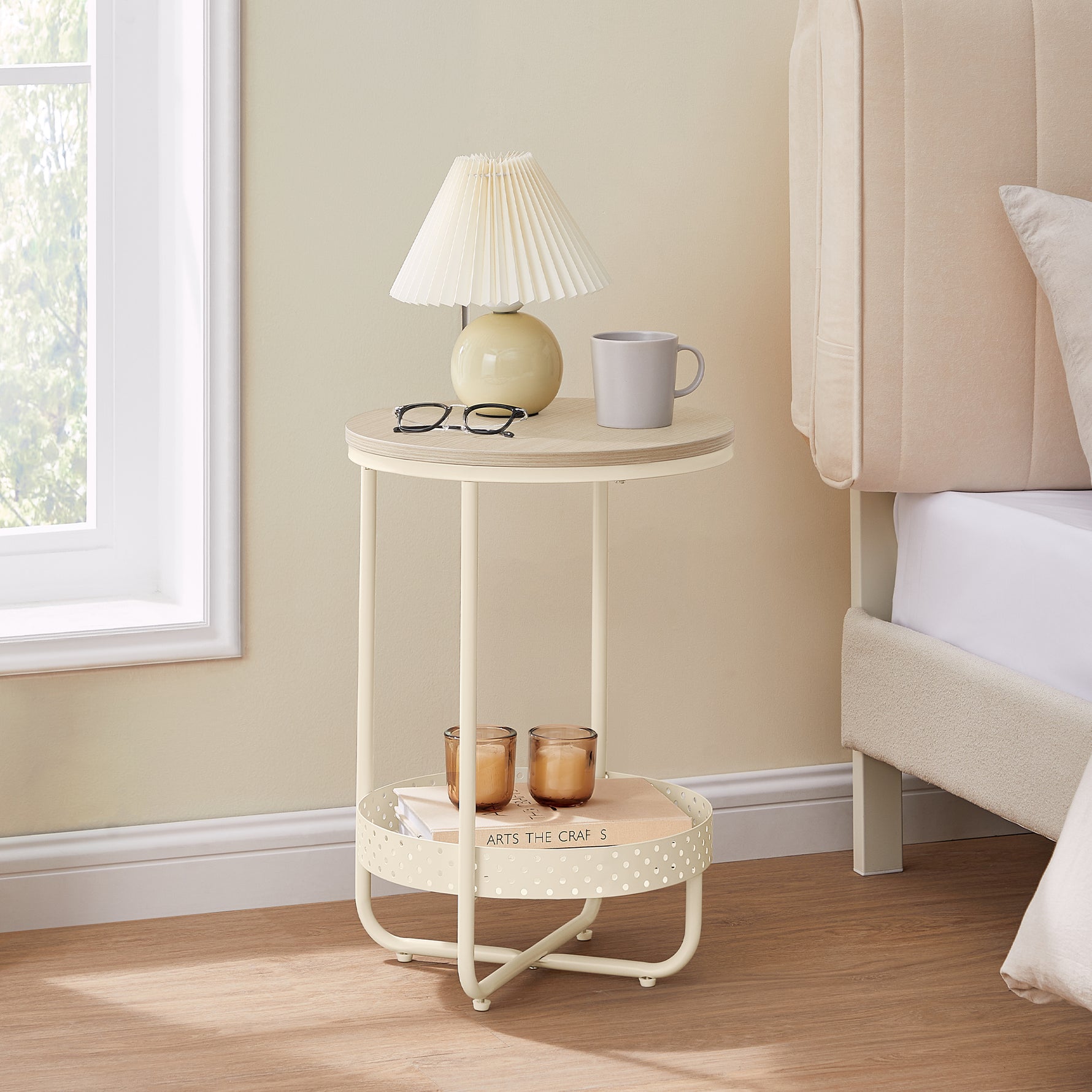 Stolik boczny, natural beige, 40 cm