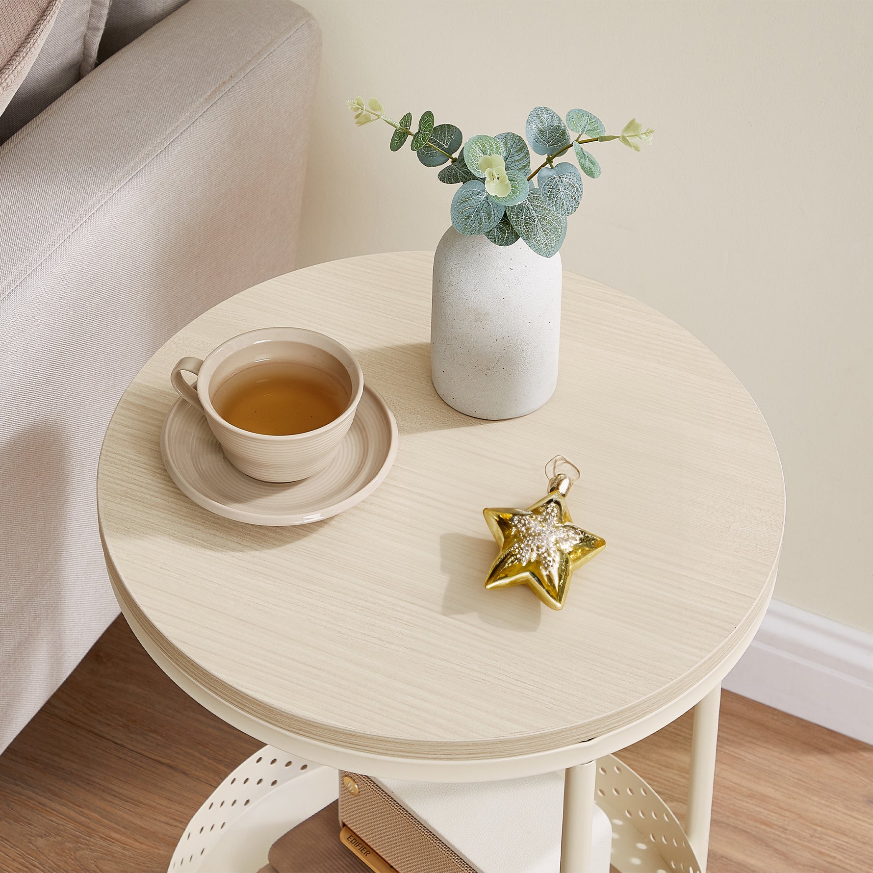 Stolik boczny, natural beige, 40 cm