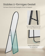 Lustro stojące pełnej długości 160×50 cm czarne