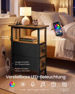 Stolik nocny z LED, gniazdkiem i portem USB