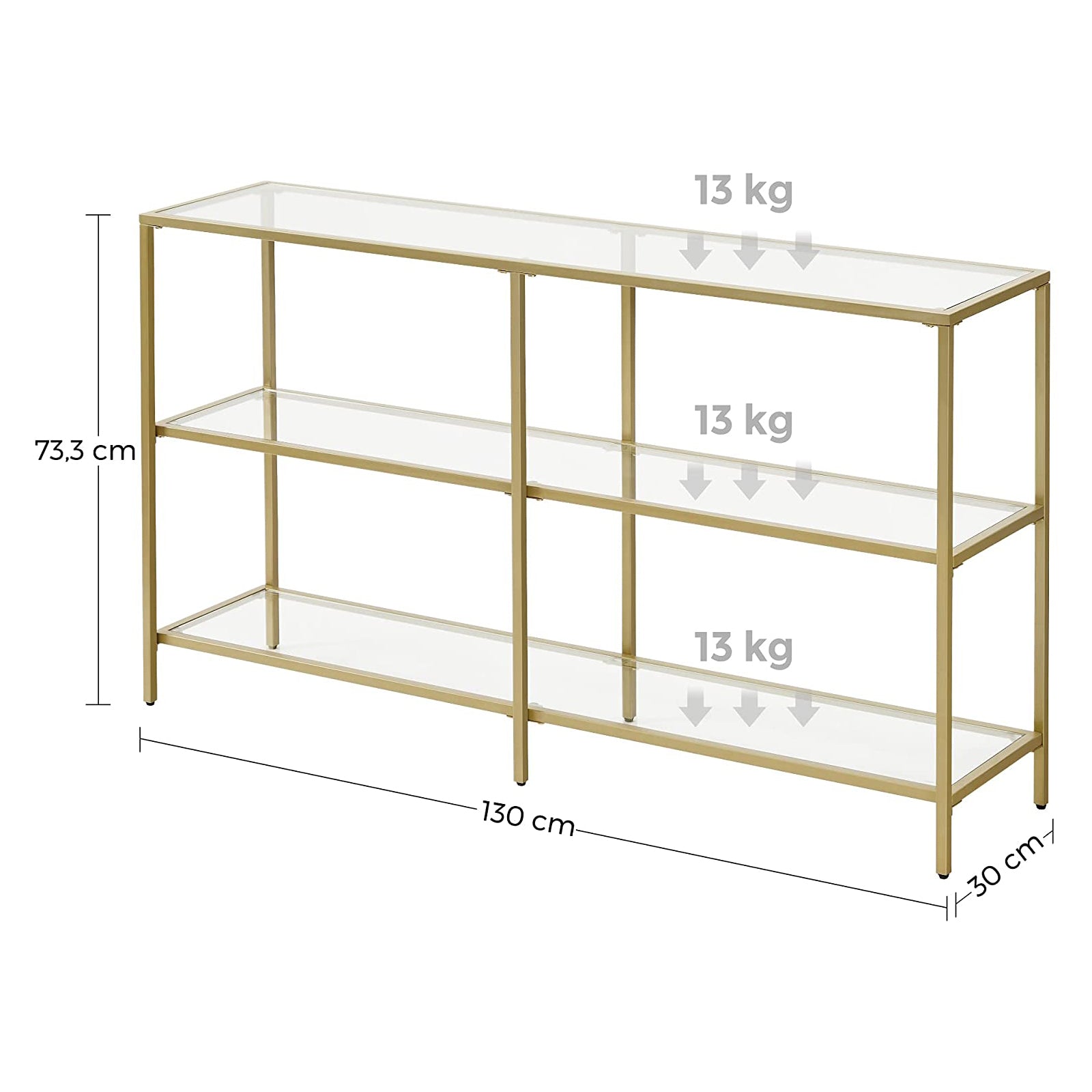 Regał do przechowywania, pale gold, 130 cm