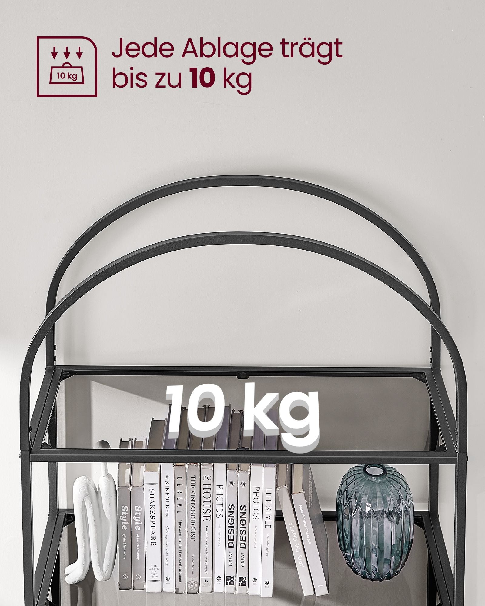 Regał na książki, szary, 83 cm
