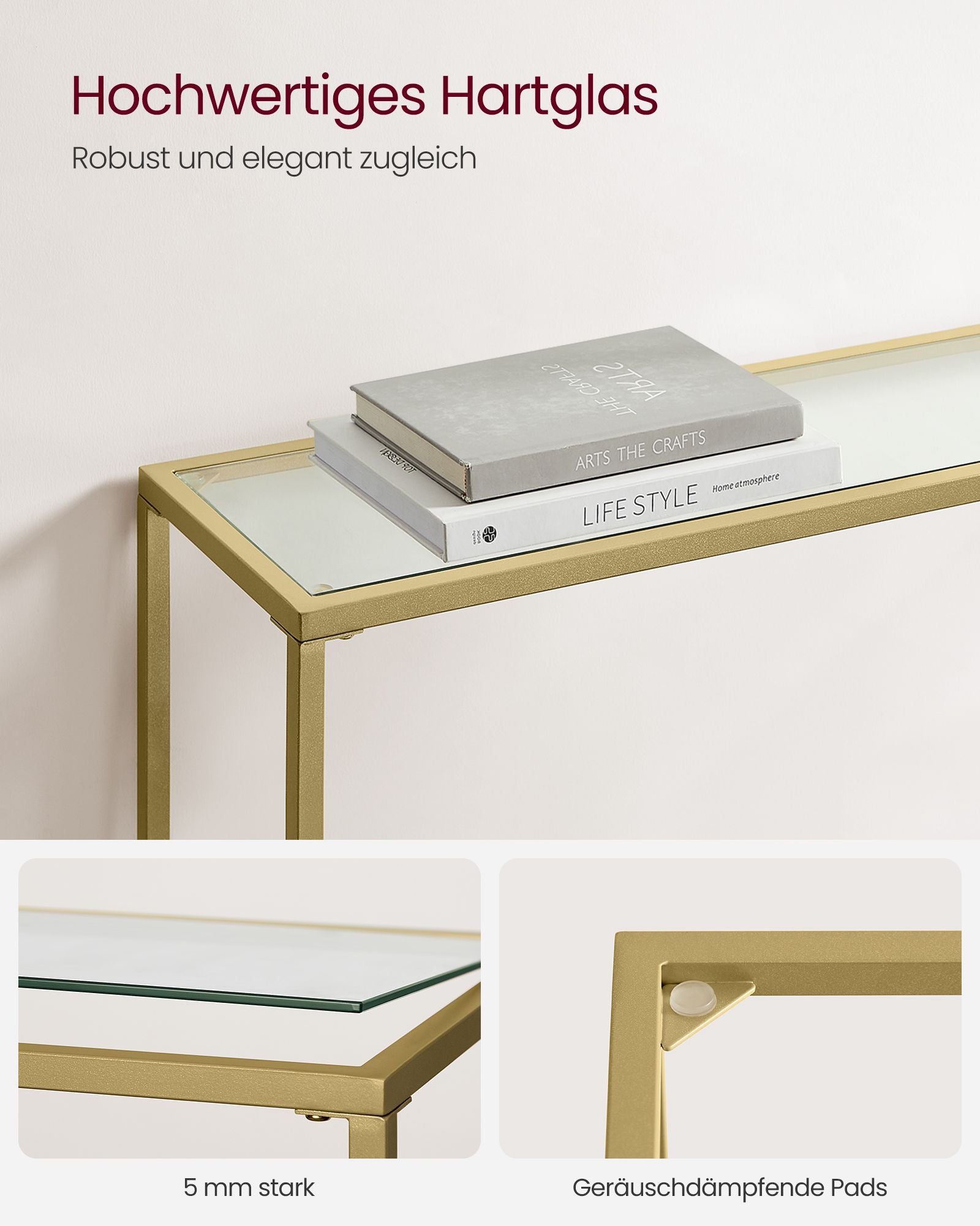Konsola, pale gold, 100 cm