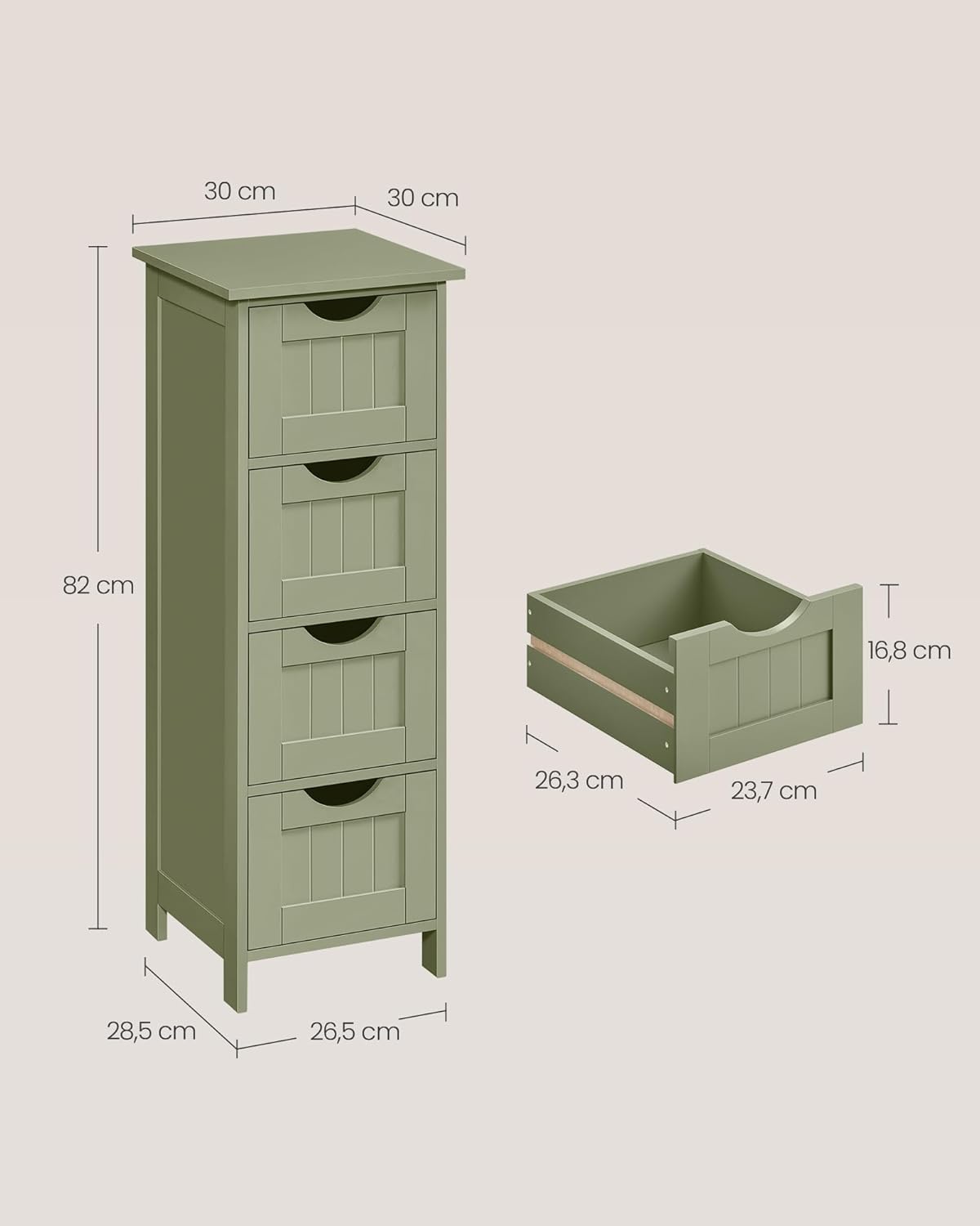 Szafka do przechowywania, sage green, 30 cm