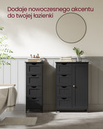 Szafka boczna 4 szuflady czarna 30x55x82 cm