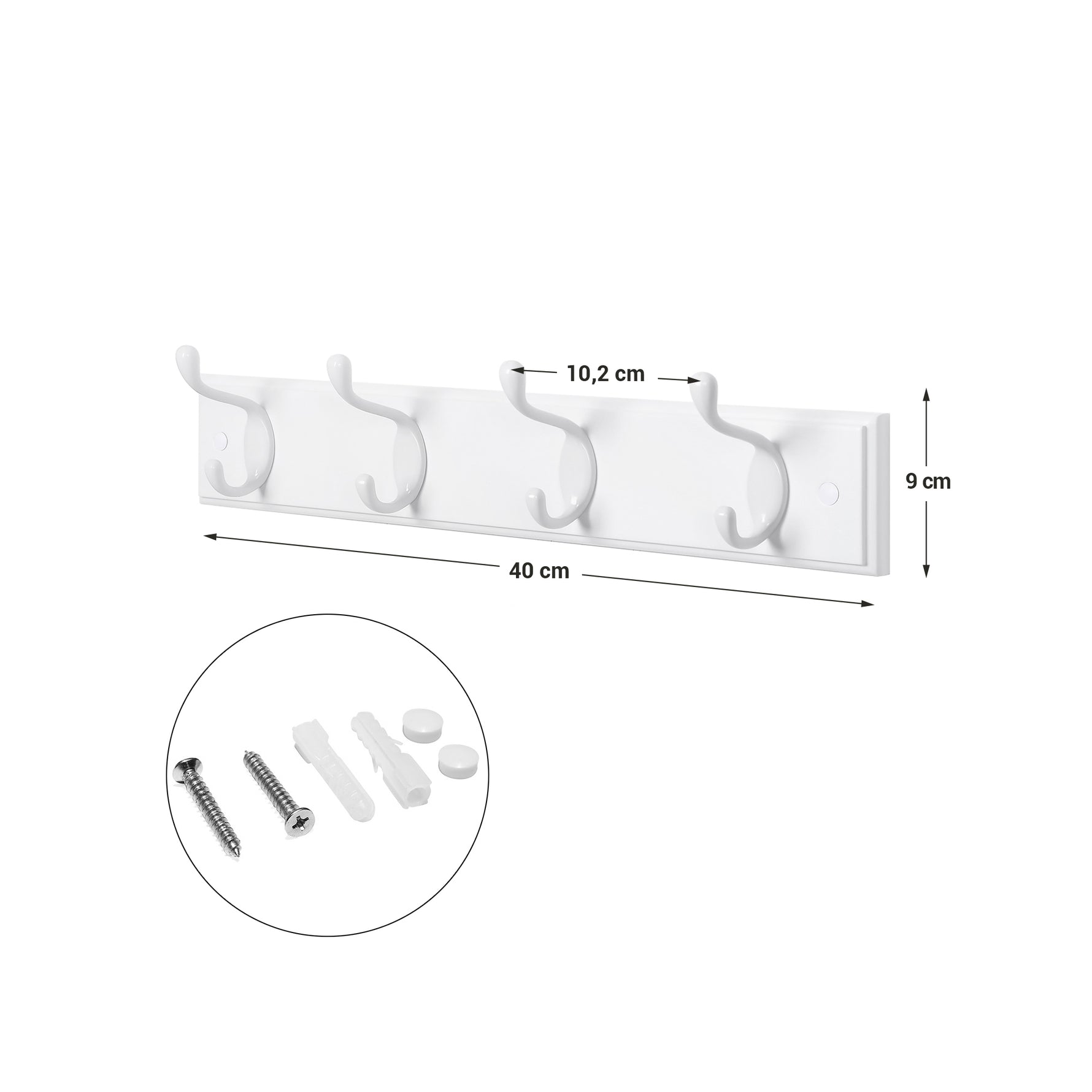 Wieszak stojący, cream white, 40 cm