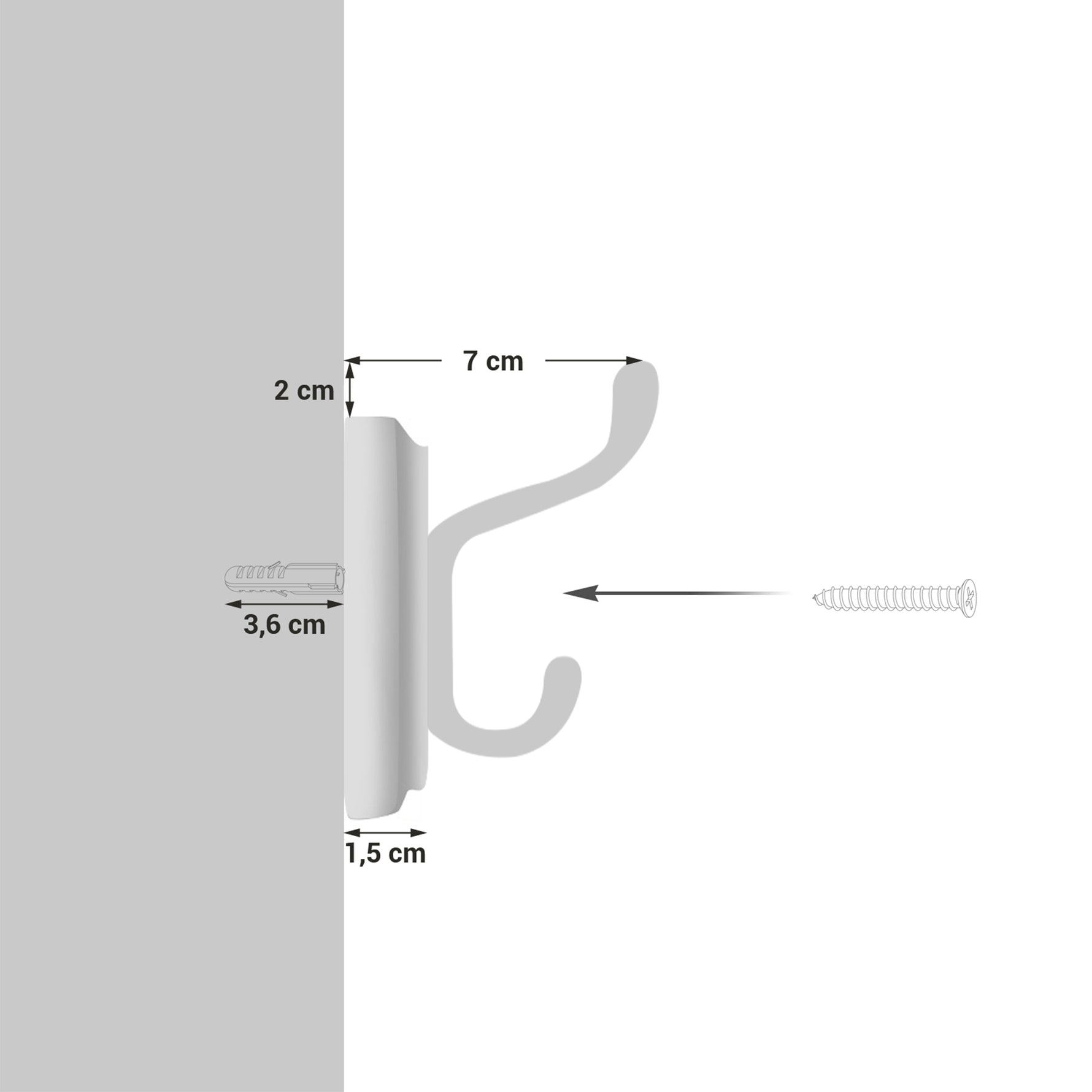 Wieszak stojący, cream white, 40 cm