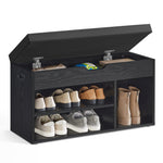 Ławka na buty z schowkiem 30x80x44 cm czarna