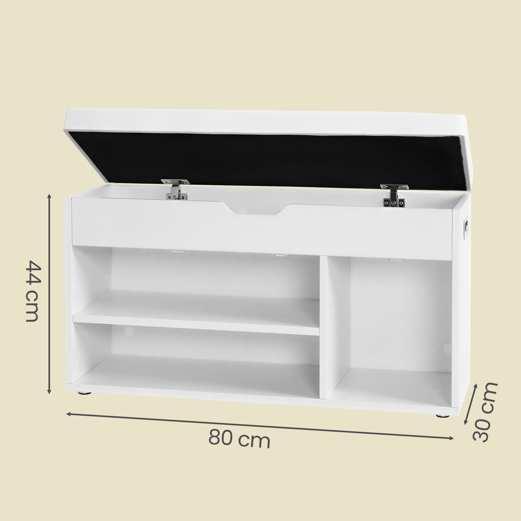 Ławka na buty, biały, 80 cm