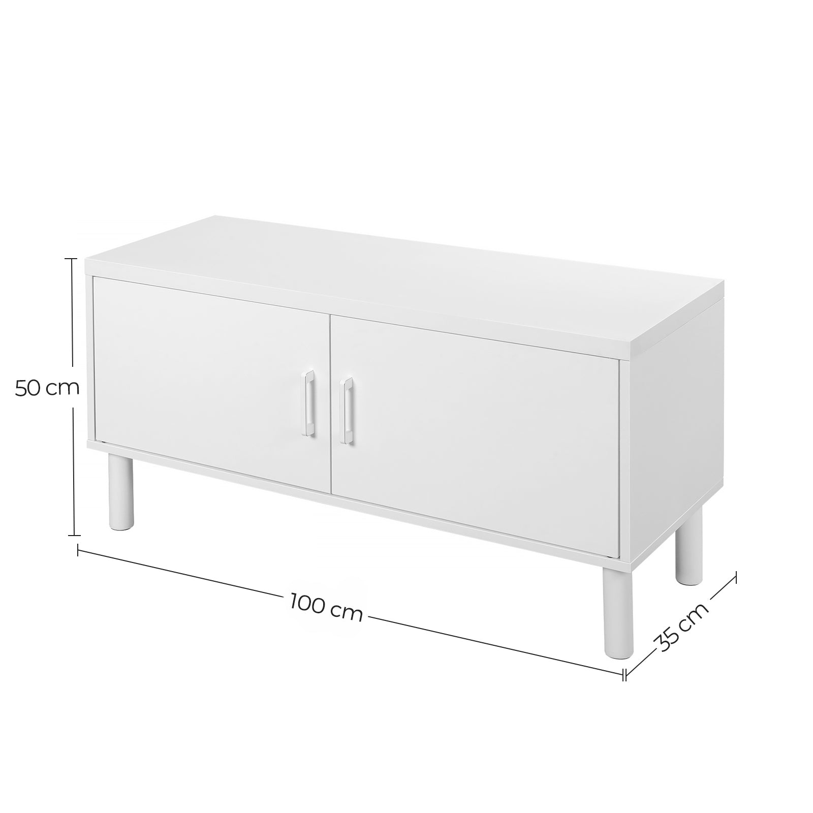 Ławka na buty, biały, 100 cm