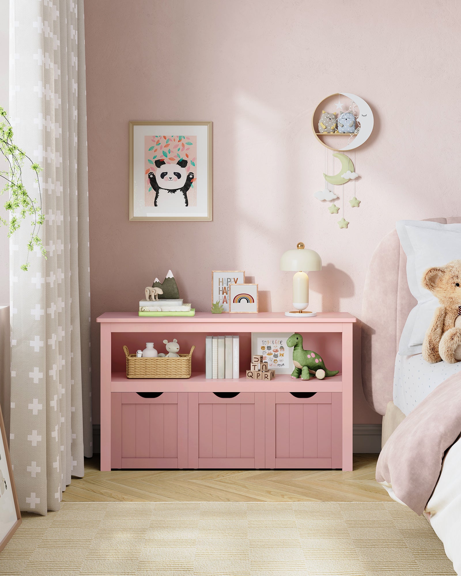 Ławka na buty, jelly pink, 102 cm