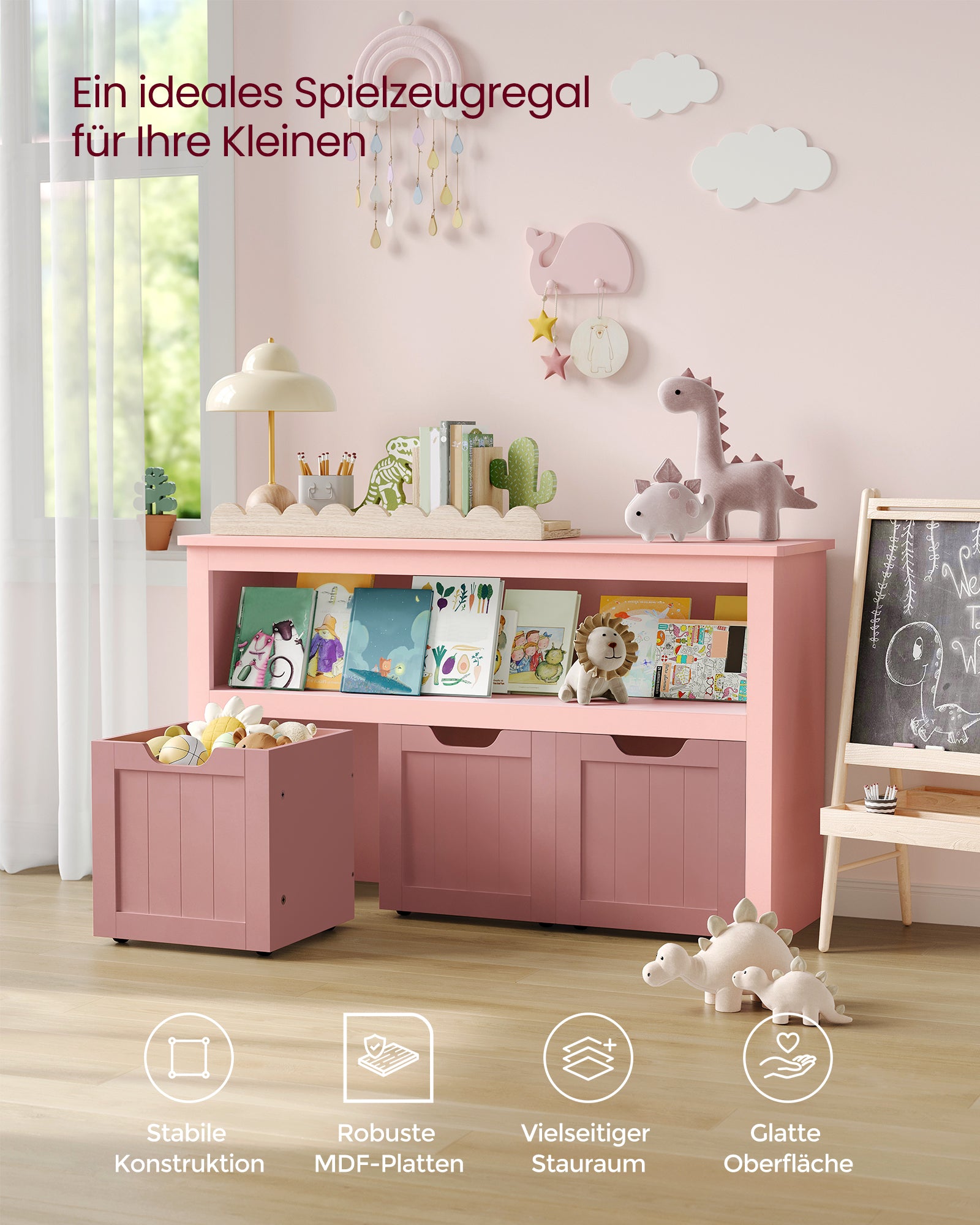 Ławka na buty, jelly pink, 102 cm
