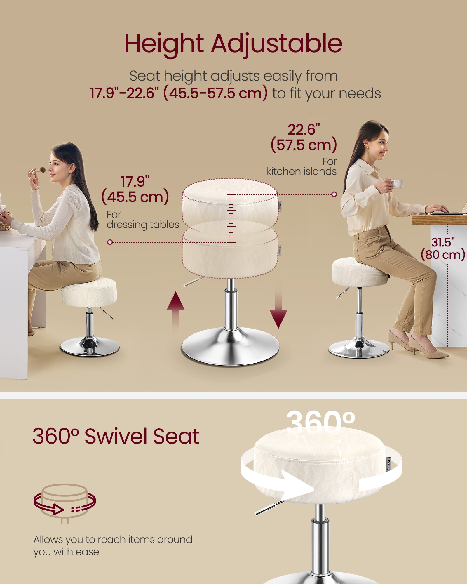 Hokery, cream white, 38,5 cm