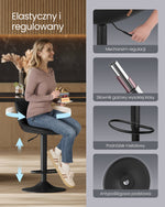 Zestaw 2 hokerów barowych czarnych regulowanych