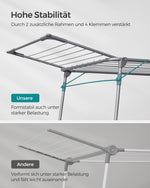 Metalowa suszarka stojąca z uchwytem na skarpetki, szara