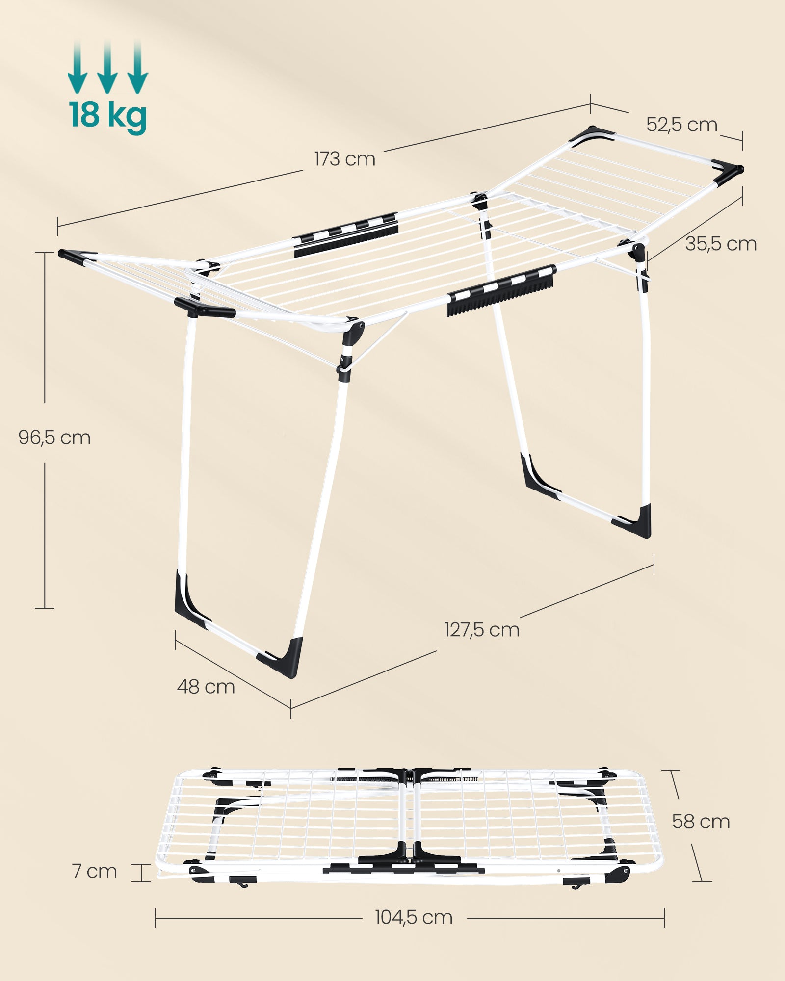 Produkt ogrodowy, biały, 174 cm
