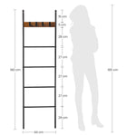 Industrialna drabinka na ręczniki z haczykami 44×160 cm