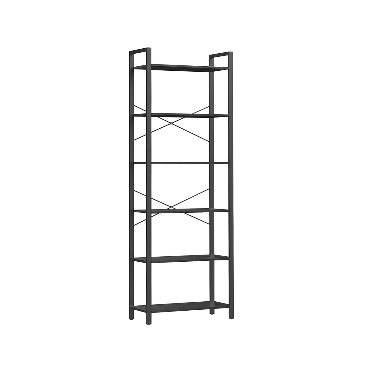 Regał 6-półek stalowo-płytowy 186 cm czarny