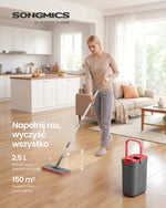 Zestaw do mycia podłóg z mopem płaskim i wiadrem