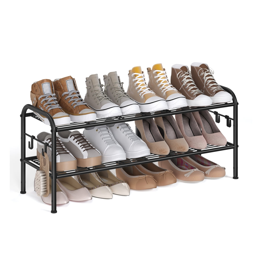 Metalowa półka na buty 3-poziomowa z hakami