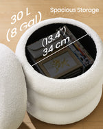 Pufa ze schowkiem, cream white, 43 cm
