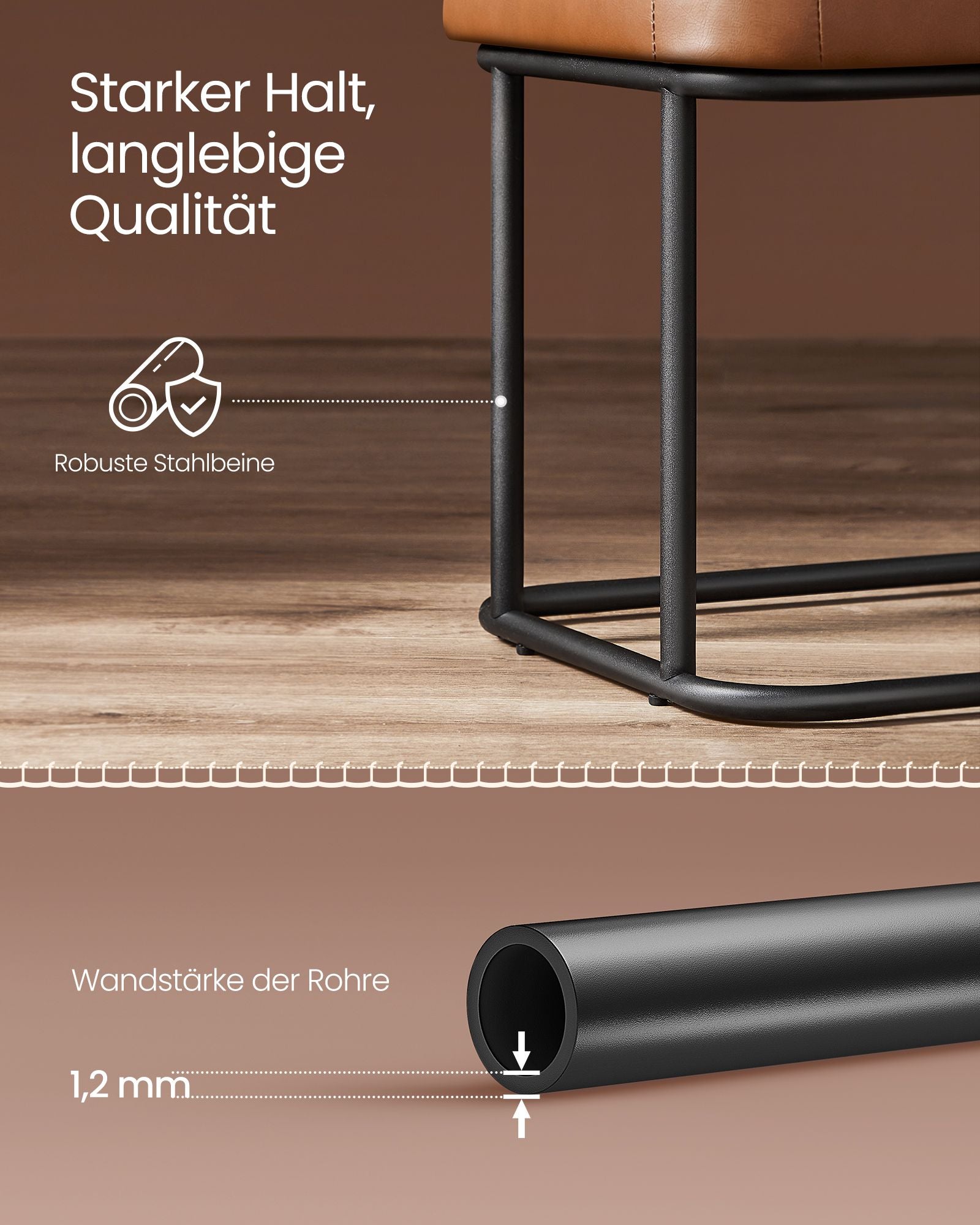Pufa ze schowkiem, caramel brown, 120 cm