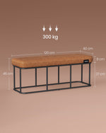 Pufa ze schowkiem, caramel brown, 120 cm